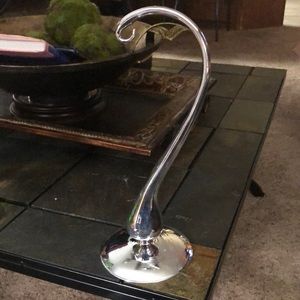 10” tall.  Silver Christopher Radko ornament stand